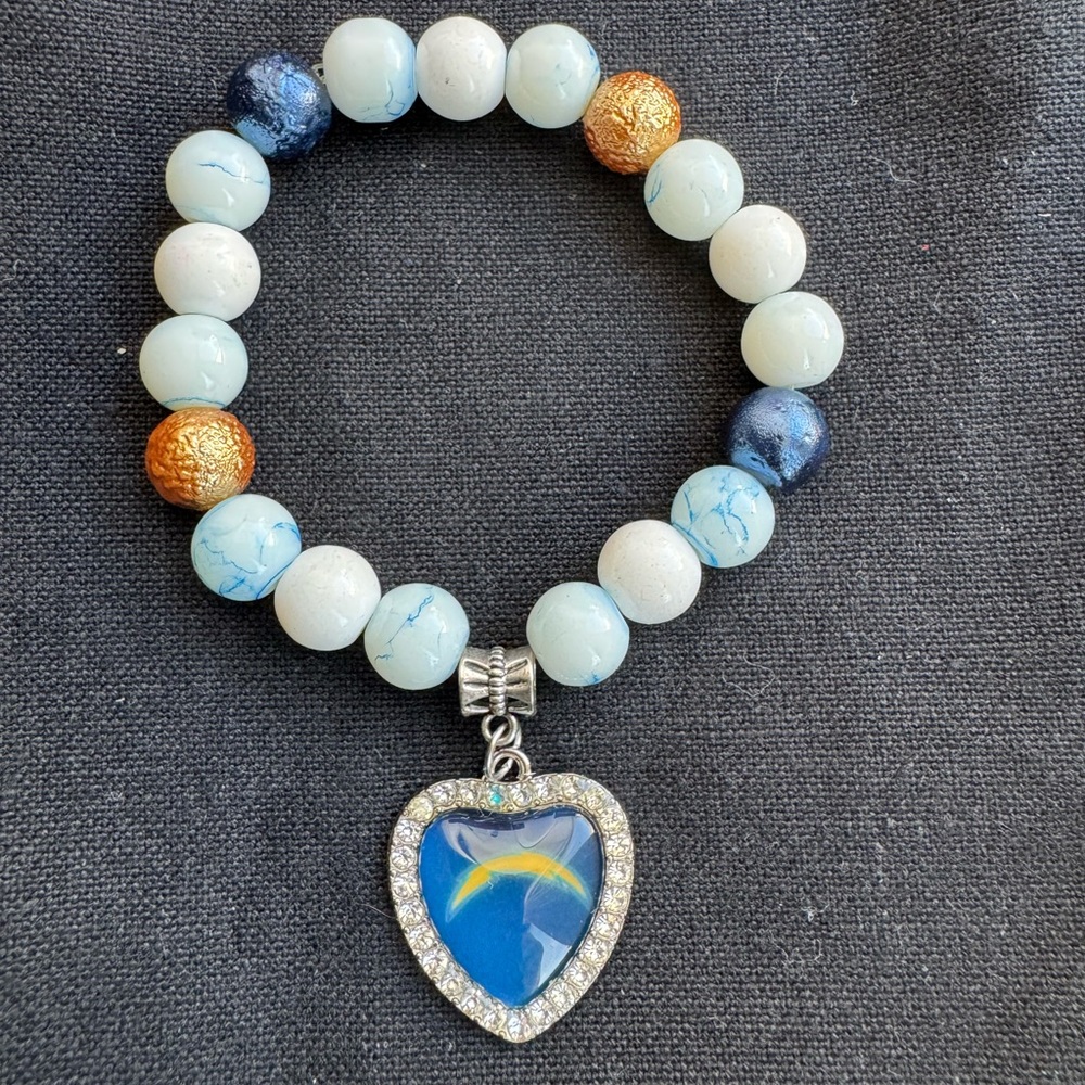 Handmade Los Angeles Chargers Beaded Bracelet